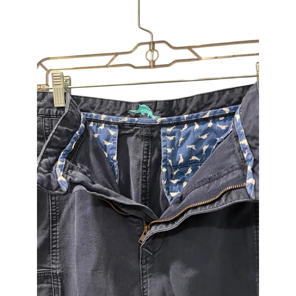 Tommy Bahama Set Of 2 Chino Cargo Shorts Size 36 Blue Casual Summer Cotton